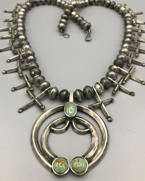Magnificent Rare Native American Navajo Royston Turquoise Sterling Silver Rosary Necklace Magnificent Rare Native American Navajo Royston Turquoise Sterling Silver Rosary Necklace