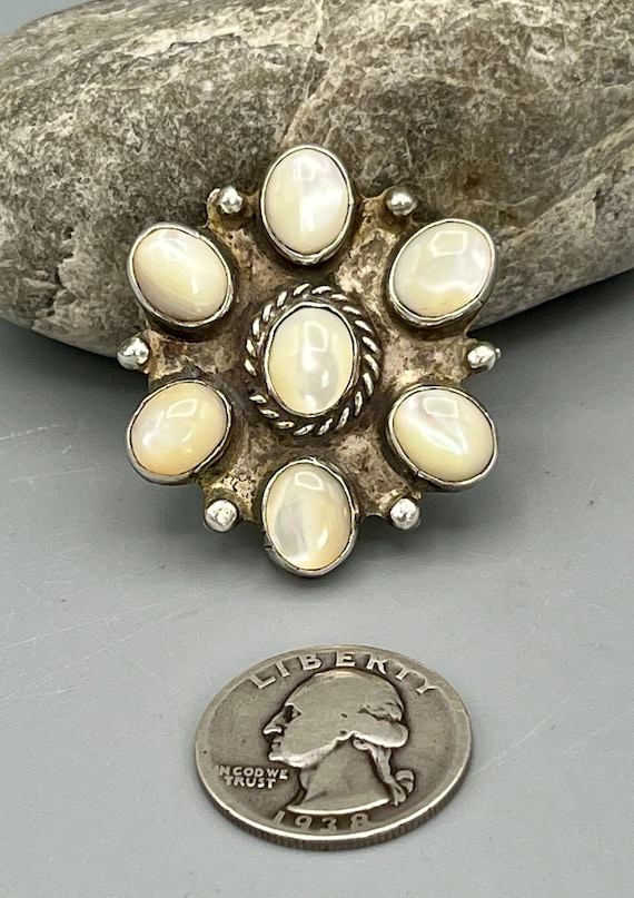 Size 9-9.5 Vintage Navajo Sterling Silver Blossom 