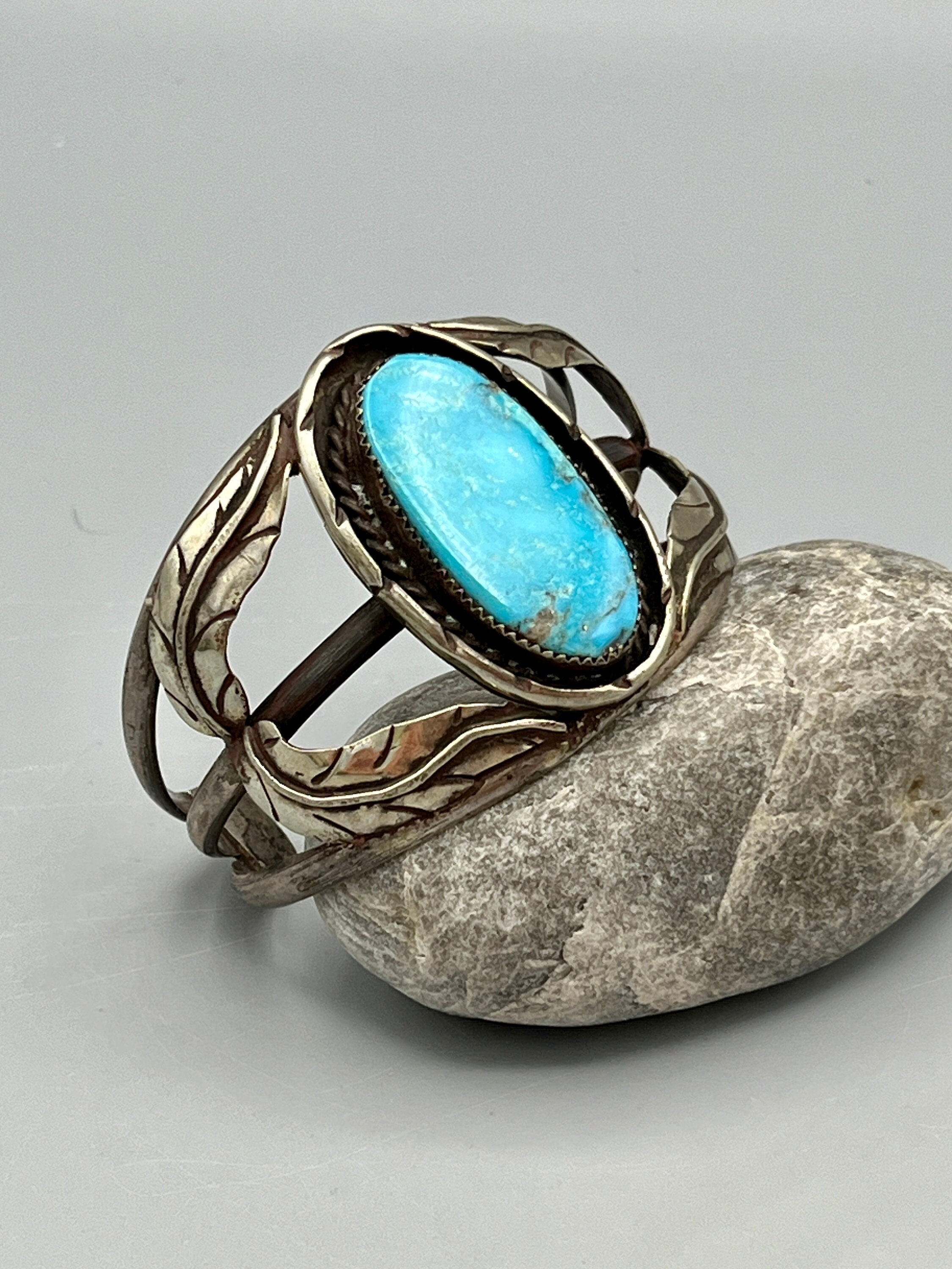 Fabulous Native American Navajo Morenci Turquoise Sterling Silver Toad Ring Fabulous Native American Navajo Morenci Turquoise Sterling Silver Toad Ring