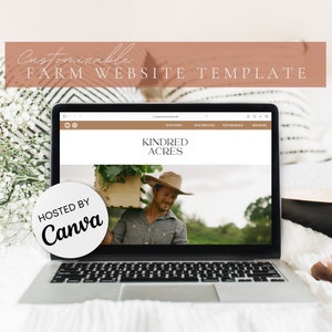 Ästhetische Farm-Website-Vorlage | Canva-Website-Vorlage | Homestead-Vorlagen | Agrarbetrieb | Minimalistische Website-Vorlage