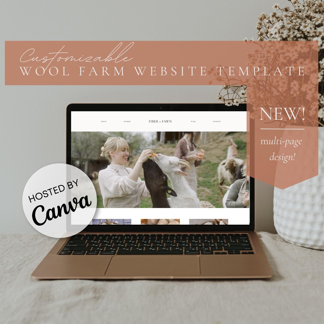 Aesthetic Farm Website Template Canva Website Template Homestead