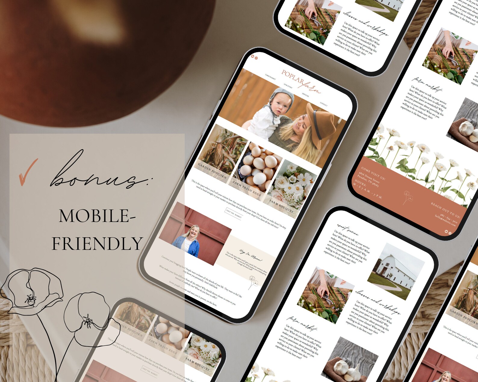 Aesthetic Farm Website Template Canva Website Template Homestead