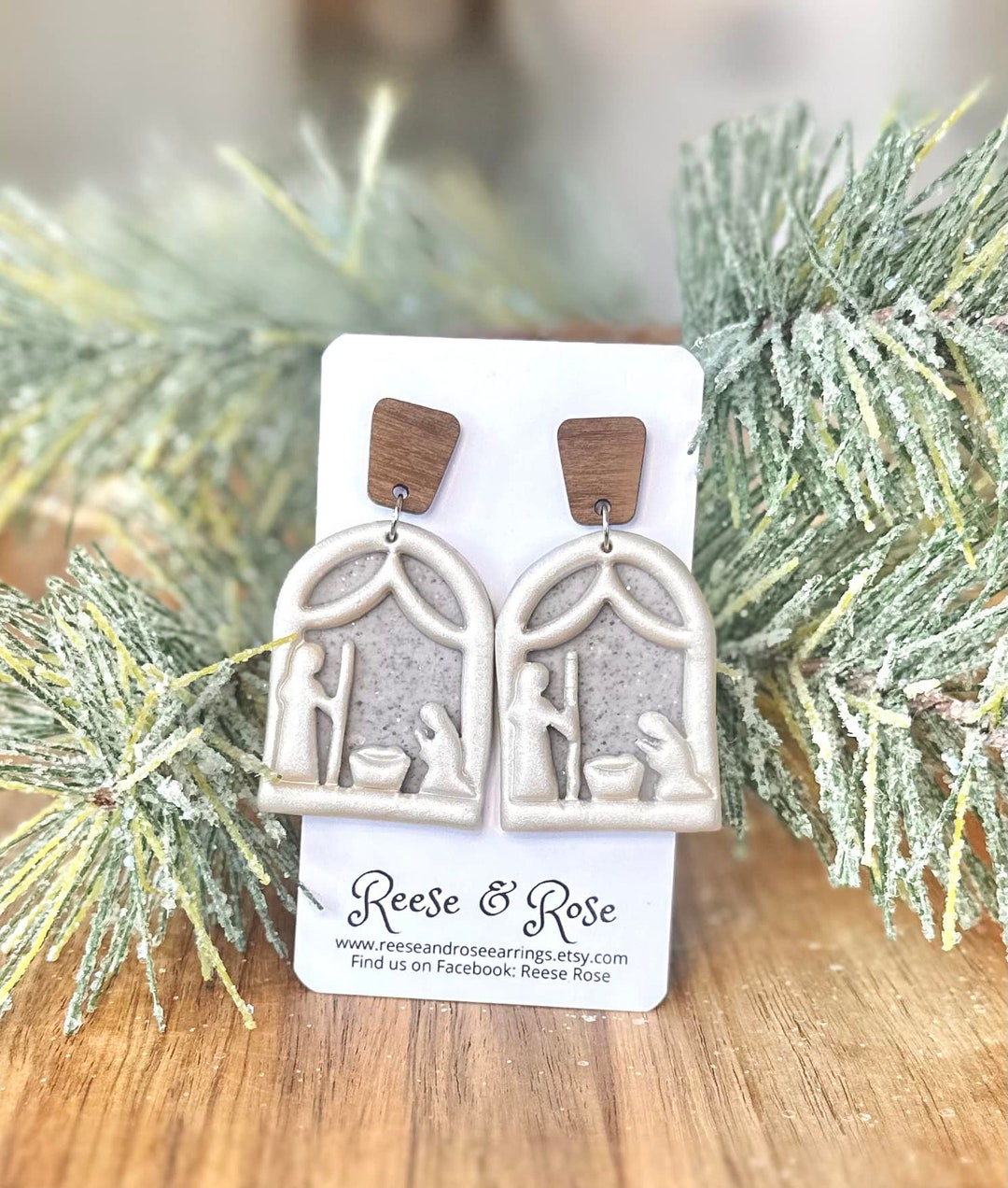 Christmas Nativity Scene Polymer Clay Earrings Manger Scene Etsy