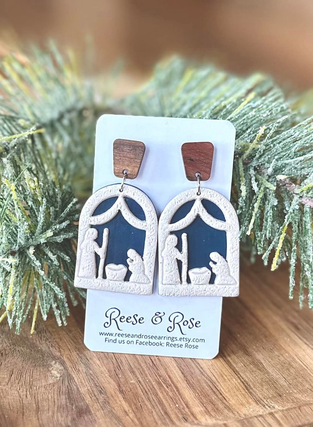 Christmas Nativity Scene Polymer Clay Earrings, Manger Scene Dangles, Holiday Jewelry Etsy