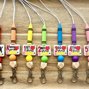 Personalized Teacher Lanyard: Silicone Beads & Breakaway Clasp