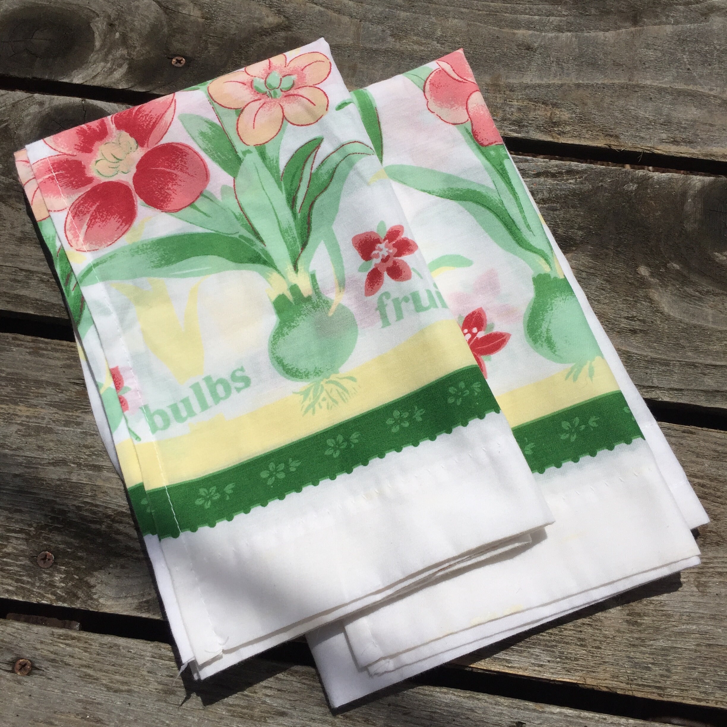 Vtg Küchenvorhang Paar Blumen blumen grün rosa gelb 24 h x 30 | Etsy