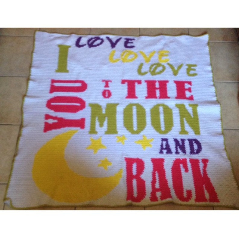 I love you to the moon and back cuddle afghan