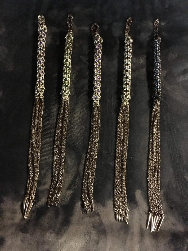 Set of TWO matching or different ChainMail Floggers For Consensual Kink Play image 1