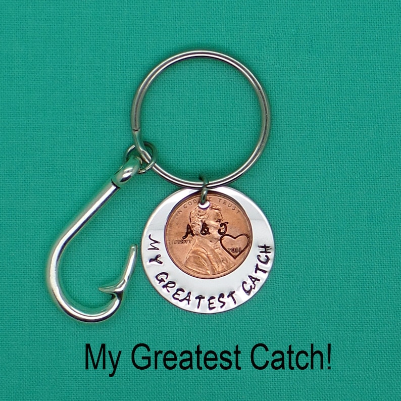 Personalized Keychain Penny Keychain Lucky Penny Gift for Men Gift for Husband Penny Anniversary Gift for Boyfriend Couples Keychain
