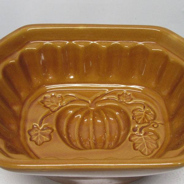 Crate & Barrel Ceramic Pumpkin Loaf Pan