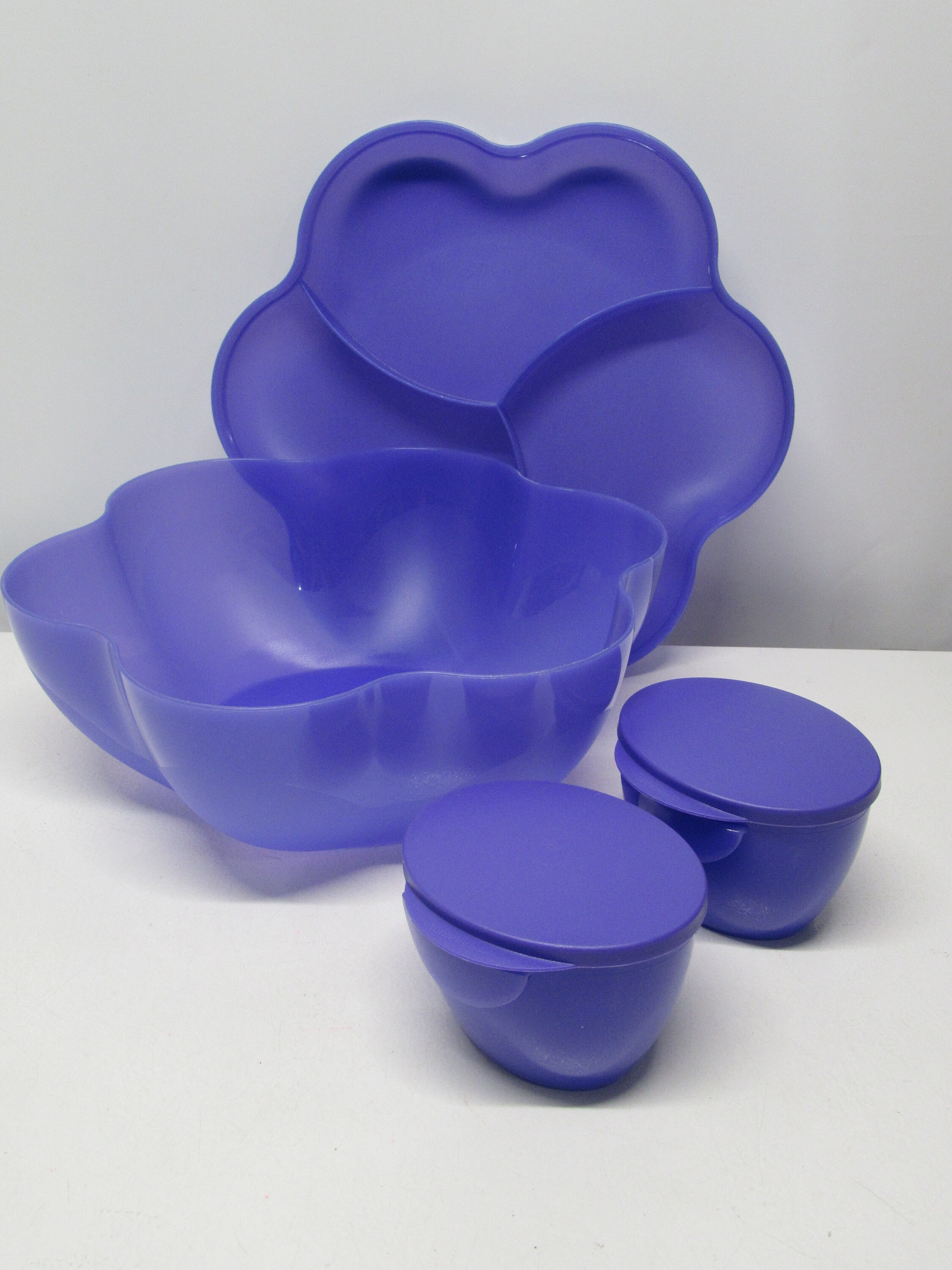 Tupperware Chip N Dip Serving Bowl Tray Ice Blue Etsy New Zealand
