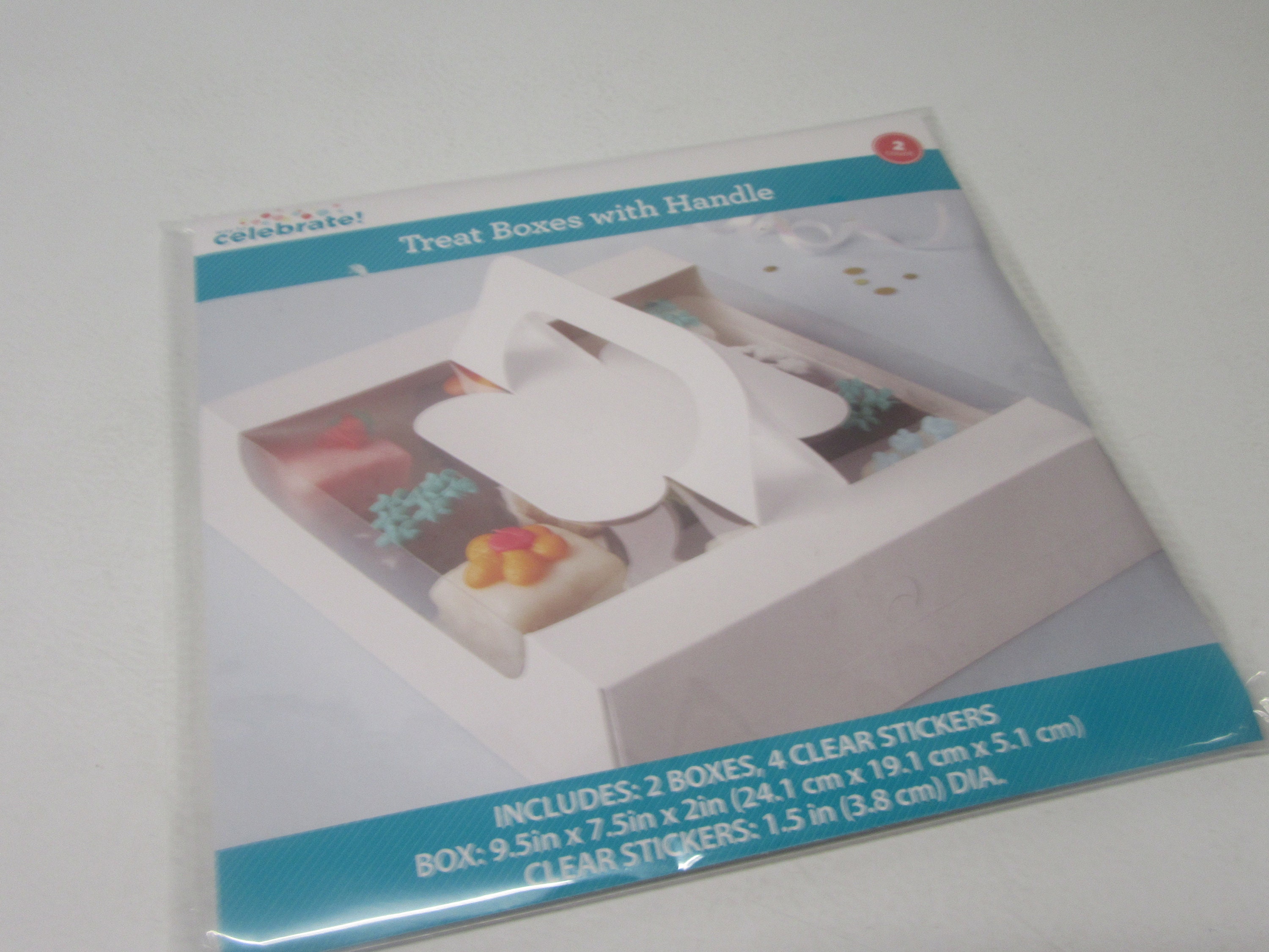 Celebrate Handled Treat Boxes Set of 2 White 9.5 X 7.5 X 2 - Etsy New