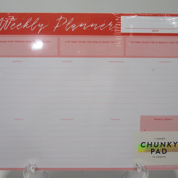 Desktop Weekly Calendar Chunky Pad - 75 Sheets