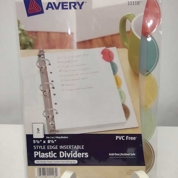 Avery Style Edge Insertable Binder Dividers - 5Pc