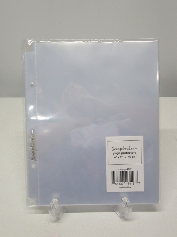 Scrapbook.com Clear Plastic Binder Page Protector Sleeves 6x8in, 10pk  Double Hole Punched 