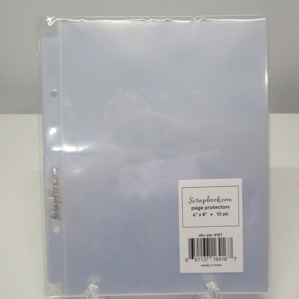 Scrapbook.com Clear Plastic Binder Page Protector Sleeves 6x8in, 10pk - Double Hole Punched