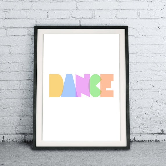 Pastel Dance Poster Diy Download Printable Nursery Art Printable Poster Colorful Nursery Wall Print Childrens Room Decor Kids Art