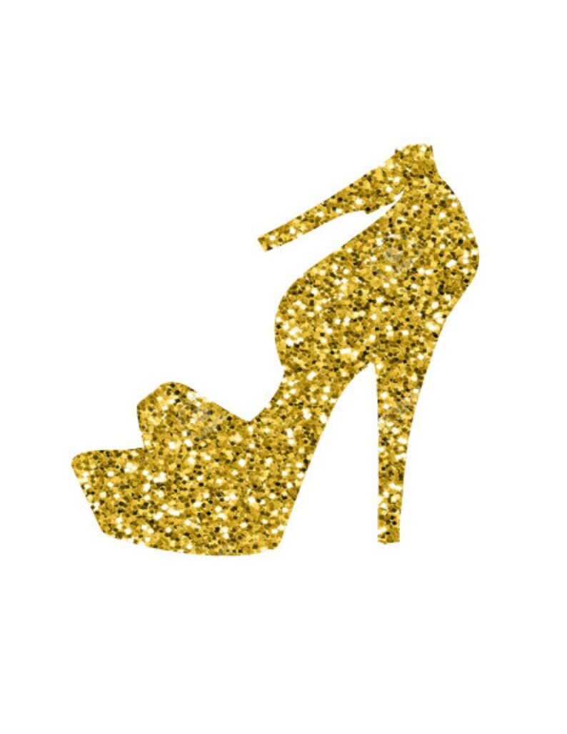 glitter heels gold