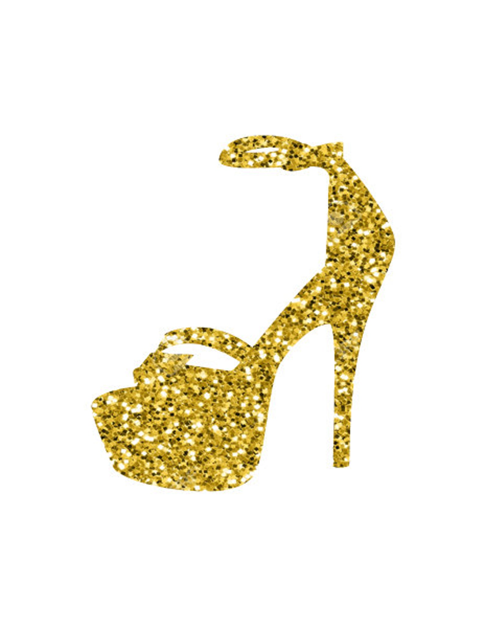 Strappy Gold Glitter High Heels Art Print Digital Download Etsy