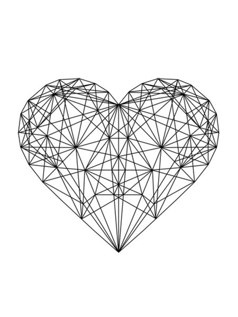 Heart Geometric Printable Download DIY Love Modern Minimalist | Etsy