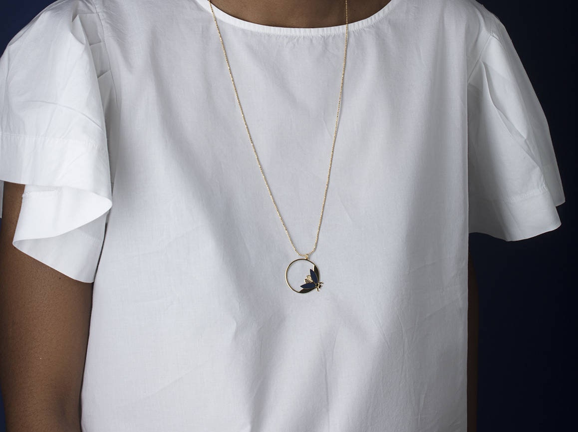 Collier Sautoir Art Déco Vintage - Perles Verre/plastique, Métal, Occasion Bon état