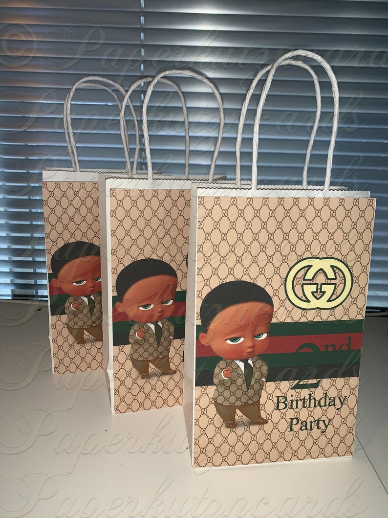 Baby Shower Designer inspired beige blue pink Birthday Party Gift Bags Loot Bags Princess Royal Princess