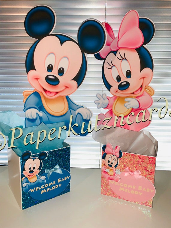 Baby Mickey And Minnie Mouse Gender Reveal Birthday Party Etsy
