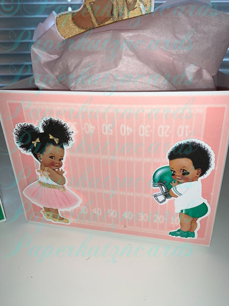 Gender Reveal Baby Shower African American Centerpiece Touch Etsy
