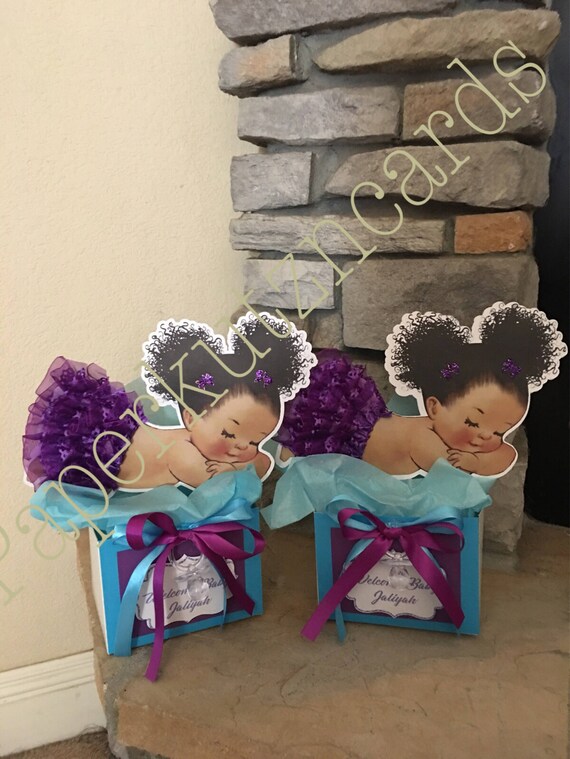 afro puff baby centerpieces