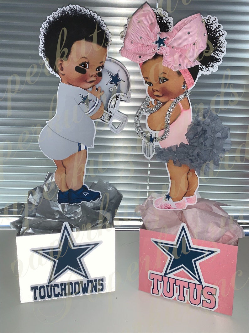Touchdowns and TuTus NFL Dallas cowboys gender reveal baby Etsy