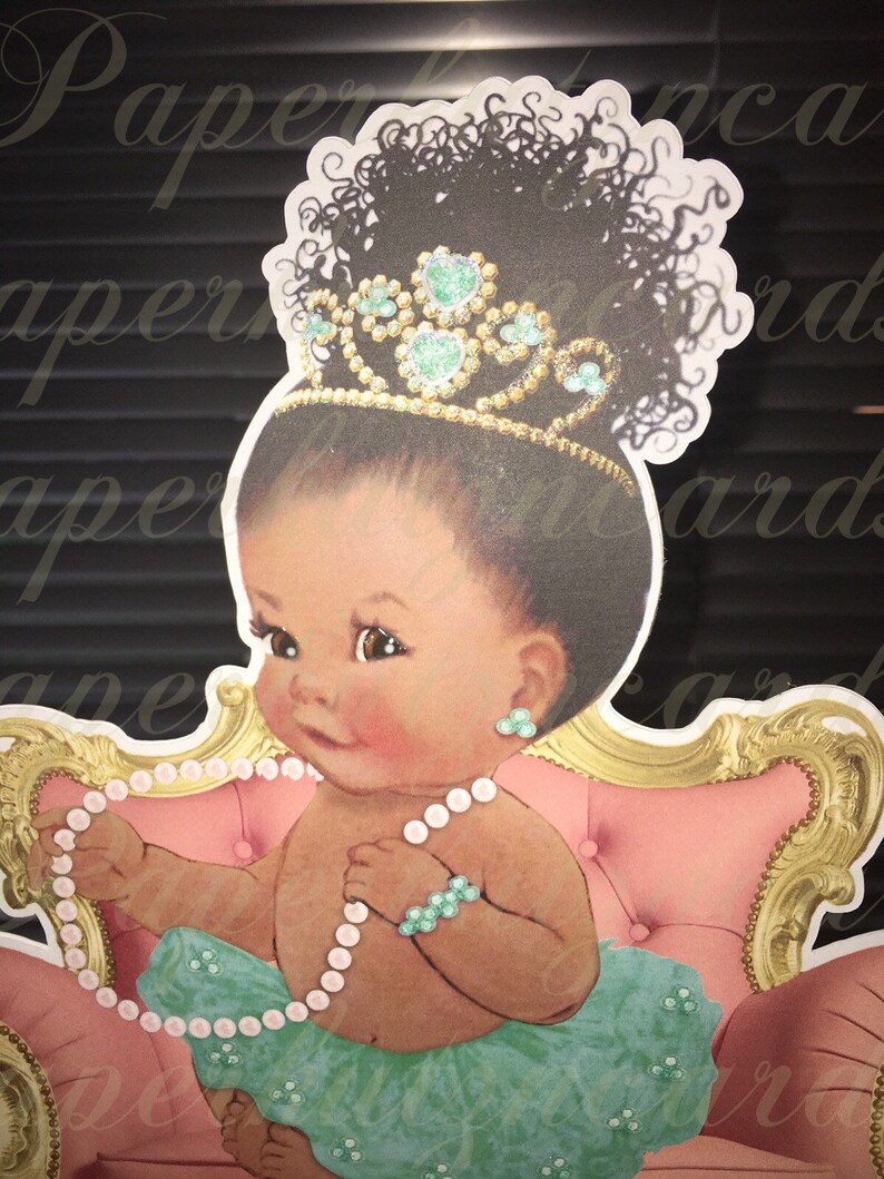 Mint and coral Baby girl centerpieces afro puff baby shower Etsy