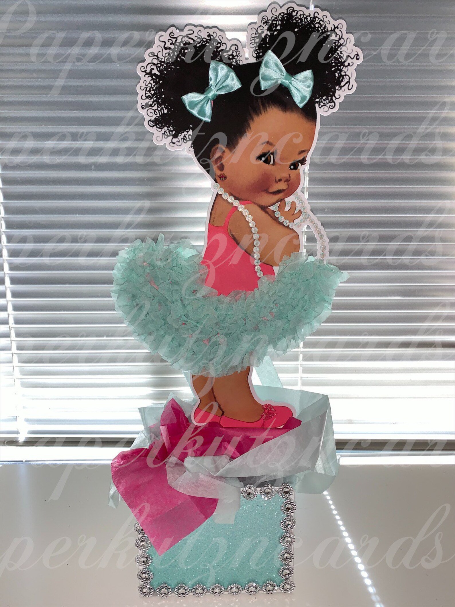 Baby Girl Afro Puff Mint Hot Pink Tutu Centerpiece Baby Etsy