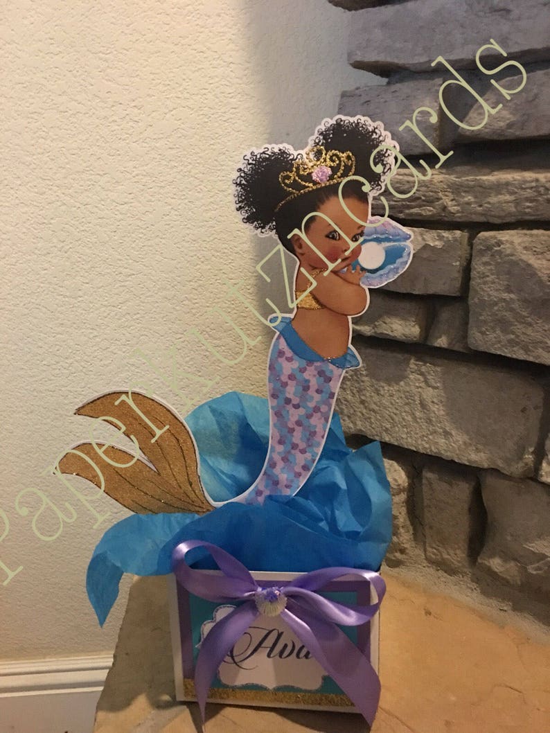 Download Mermaid baby Afro puff babies african american baby royal ...