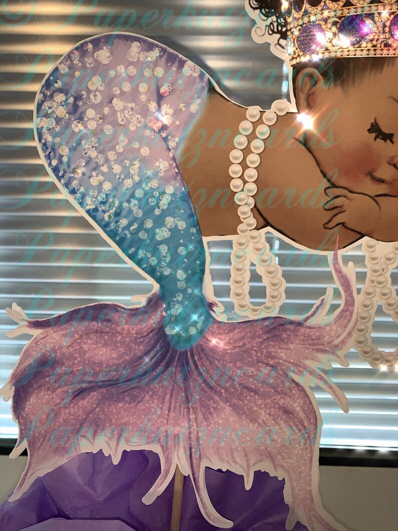 Little Mermaid sleep time baby Afro puff babies african | Etsy
