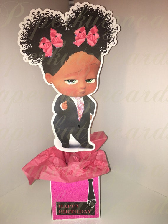 Boss baby girl afro puffs african american centerpieces | Etsy Boss baby girl afro