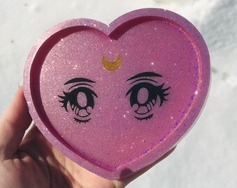 SM tray, moon princess, magical girl, accessories, rolling tray, jewelry holder, trinket tray, key holder, gift for her, anime girl, kawaii