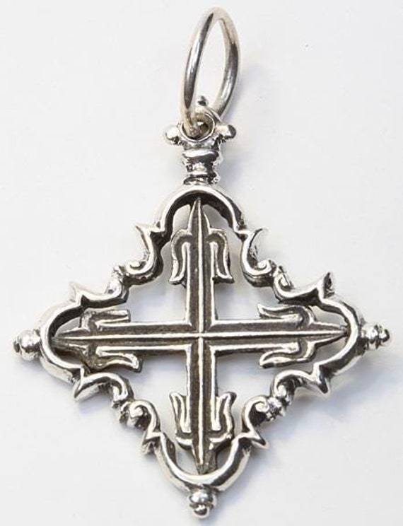 Handmade Brutalist Sterling Silver Cross