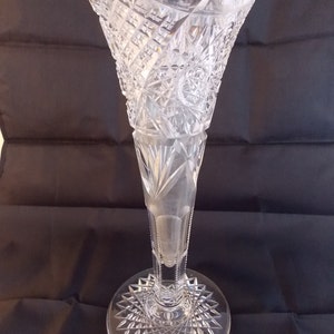 American Brilliant Period Tall Floral Vase