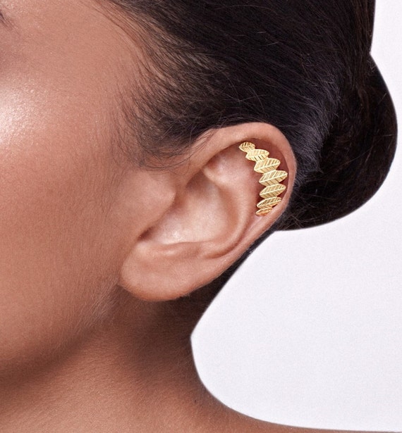 Seven Gold Leaves helix earring helix earring ear cuff Etsy