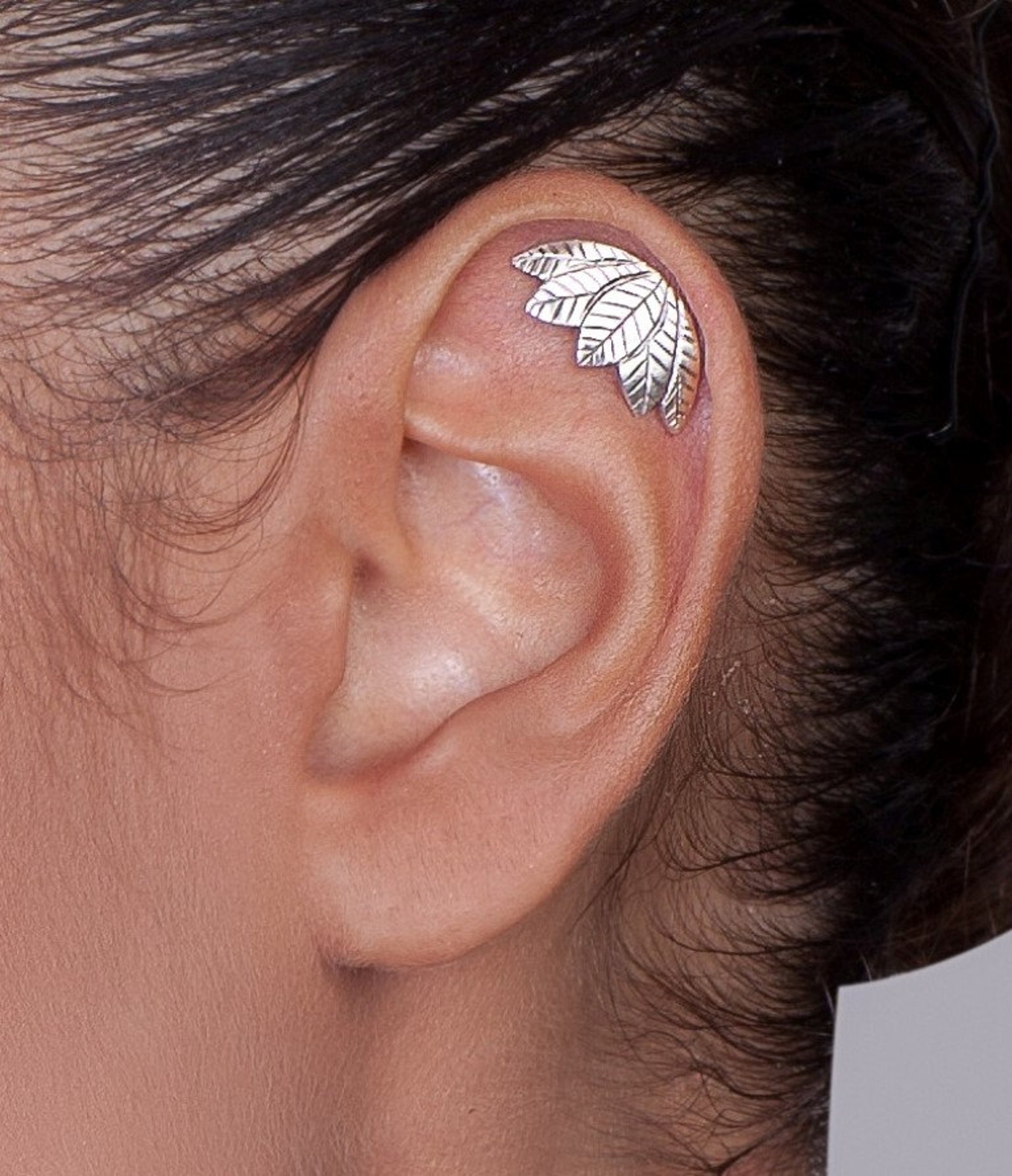 Argent 5 feuilles Cartilage boucle doreille boucle Etsy