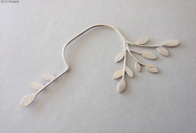 Big Silver Leaves Ear Cuff Silver Ear Cuff Leaves Ear Cuff Etsy UK