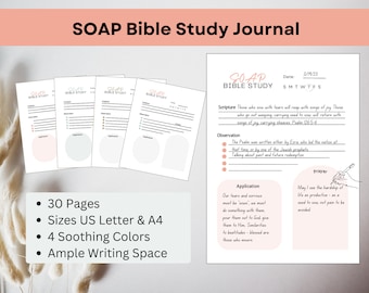 Bible Study Template, SOAP Bible Study, Printable, Bible Study Journal Printable, Bible Study Digital Journal