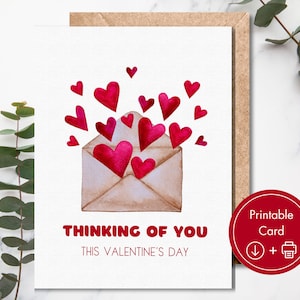 Tarjeta de San Valentín de simpatía imprimible, Condolencias Tarjeta del Día de San Valentín, Pensando en ti Tarjeta del Día de San Valentín, Pérdida, Dolor, Luto, San Valentín
