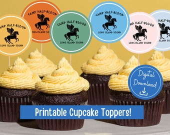 Camp Half-Blood Cupcake Toppers, Printable, Digital Download, Birthday Party