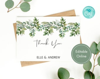 Customizable Thank You Cards, Thank You Note Template, Thank You Card, Wedding Thank You Cards, Thank You Cards Business, Personalized
