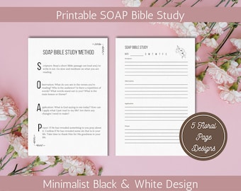 Plantilla de estudio bíblico, estudio bíblico SOAP, imprimible, diario de estudio bíblico imprimible, diario digital de estudio bíblico