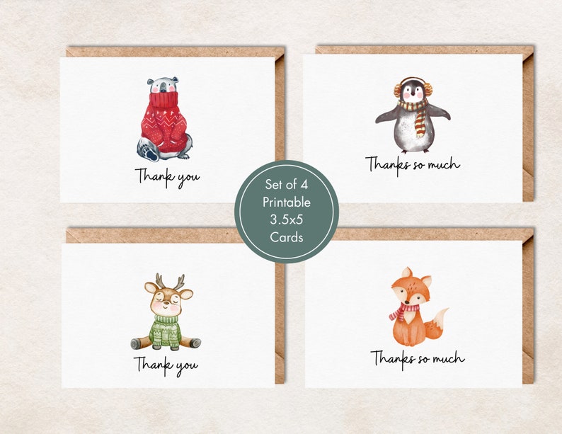Christmas Kids Thank You Card | Printable | Fill in the Blank ...