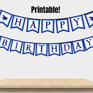 Printable Percy Jackson Birthday Banner, Happy Birthday, Pennant Banner, Bunting, Pegasus, Trident, Camp Half-Blood, Digital Download