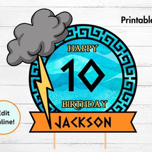 Percy Jackson Cake Topper, Modificabile, Personalizzabile, Download digitale, Festa Mezzosangue del Campo, Arredamento Compleanno, Decorazioni