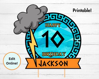 Greek Gods Cake Topper, Editable, Customizable, Digital Download, Camp, Mythology, Birthday Decor, Decorations